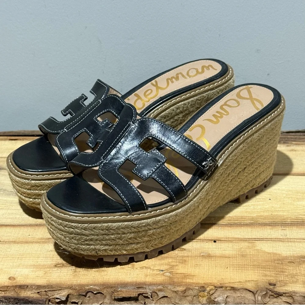 Sam Edelman Laine Espadrille Platform‎ Wedge Sandals Size 8.5 B101